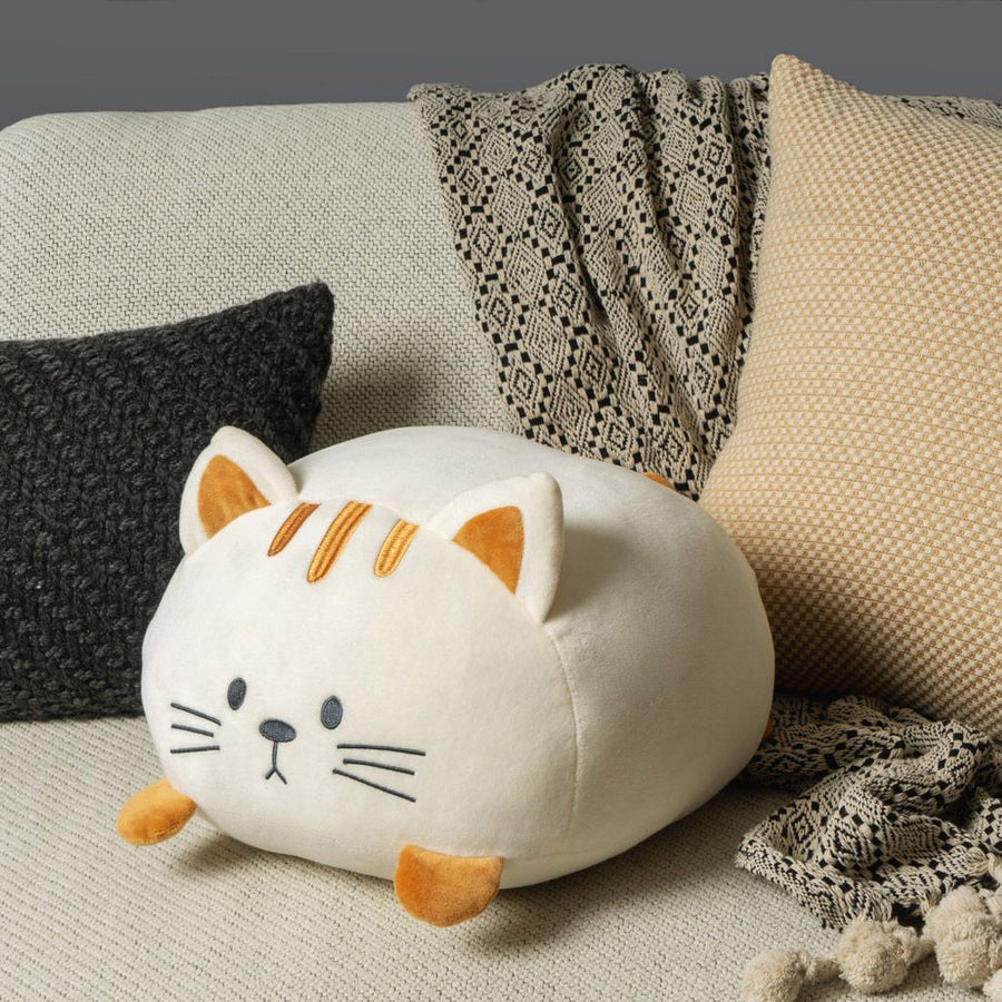 White and Ginger Cat Decorative Cushion