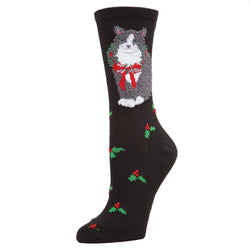 Calcetines navideños para gatos, negros