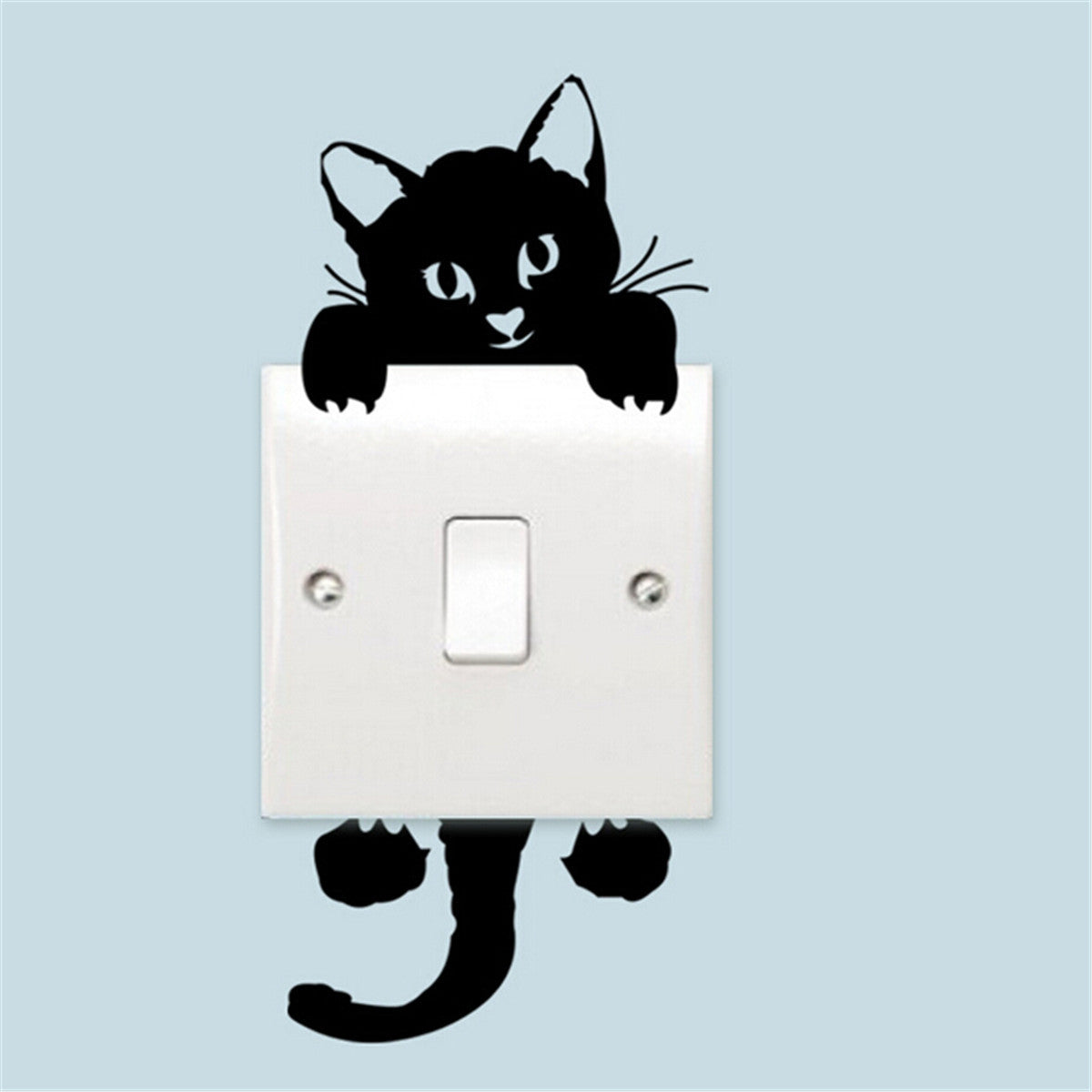 black kitten light switch sticker