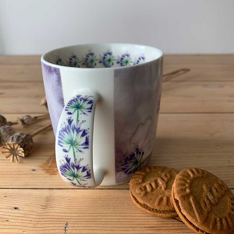 Cat and Agapanthus Mug