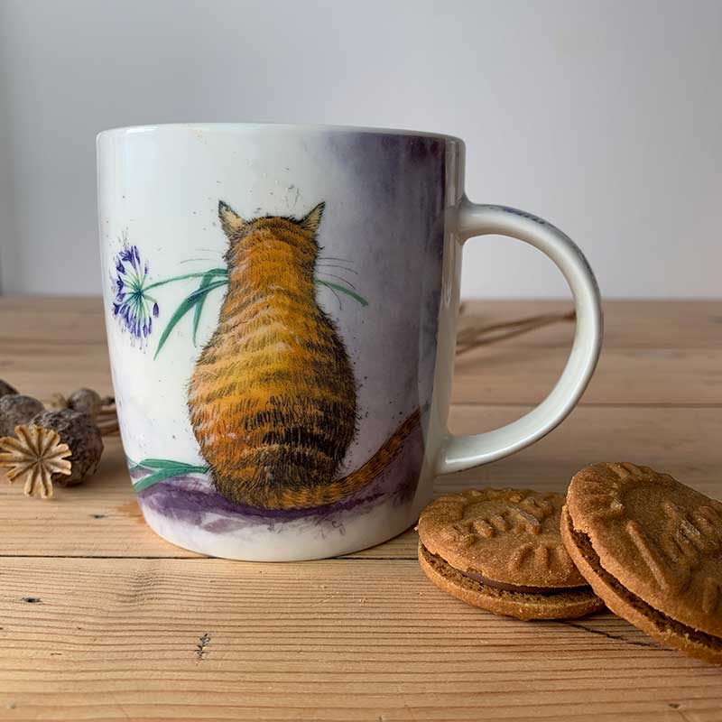 Cat and Agapanthus Mug