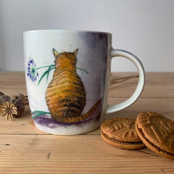 Cat and Agapanthus Mug