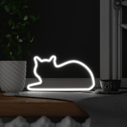 Lying Cat Neon Light