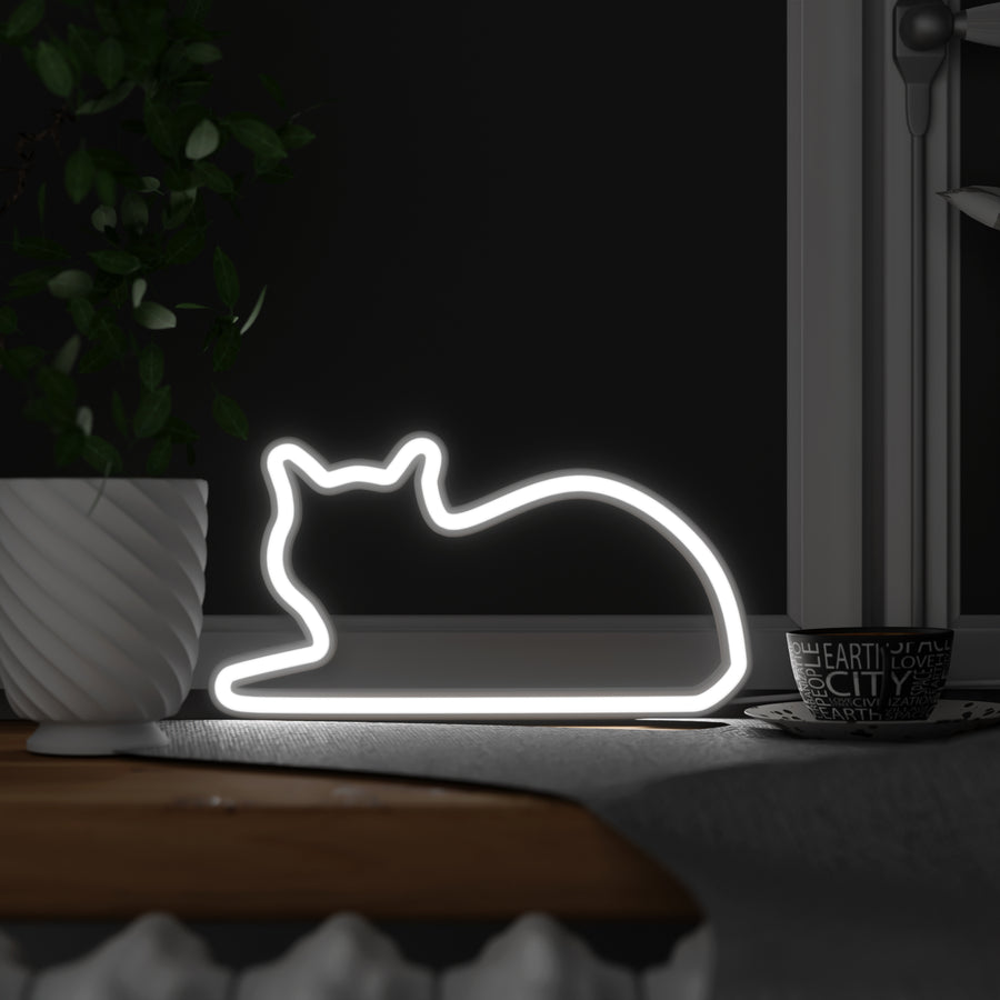 Lying Cat Neon Light