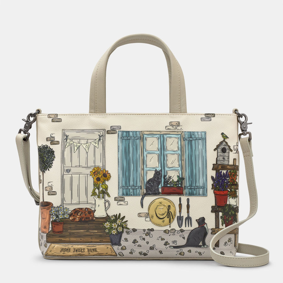 Cat Garden Leather Grab Bag