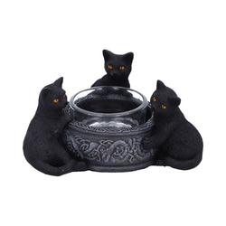 Familiar Trio Portavelas Gato Negro