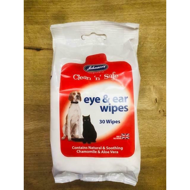 Eye and ear wipes for cats and dogs, pack of 30