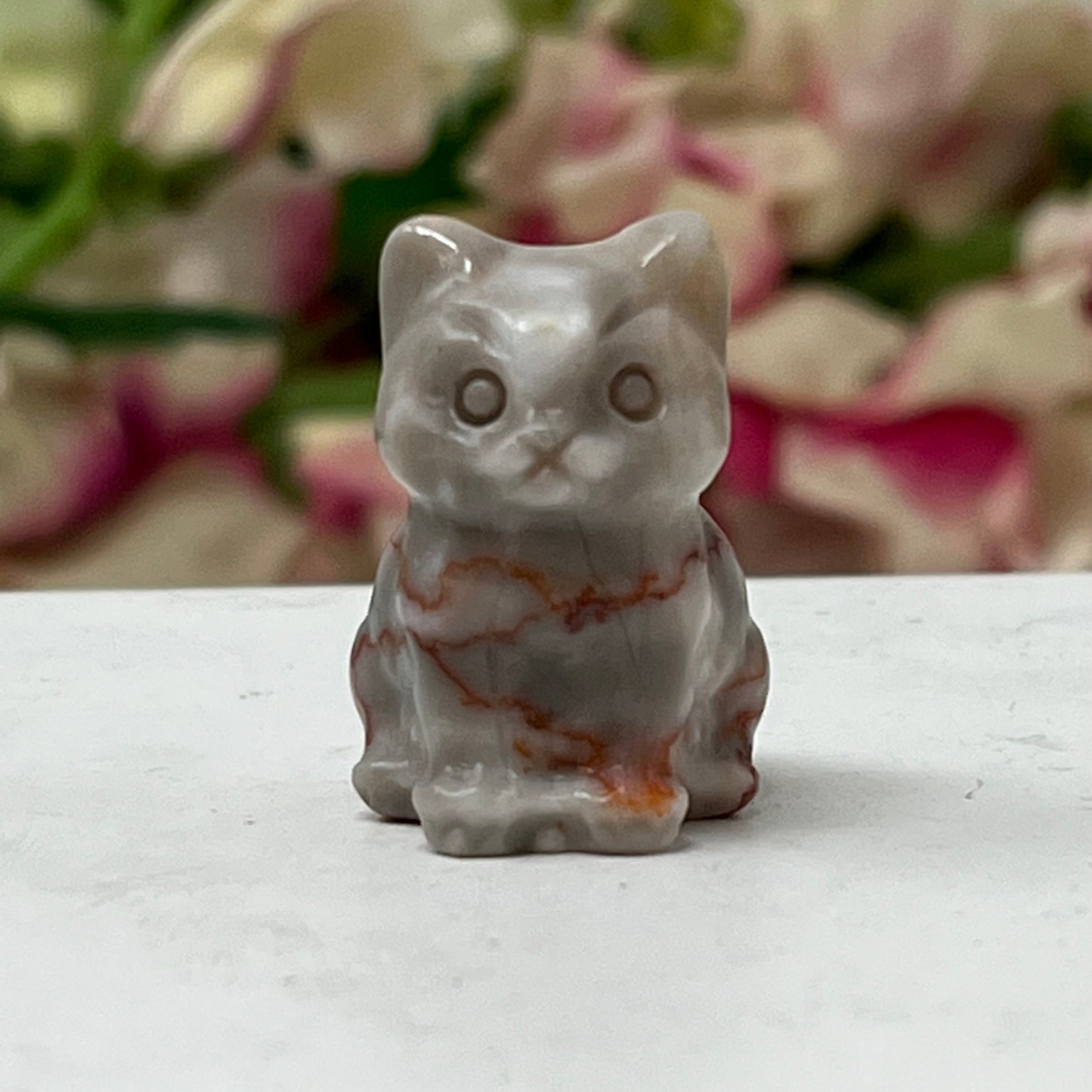 #8 Red Veinstone Gemstone Kitten August Birthstone