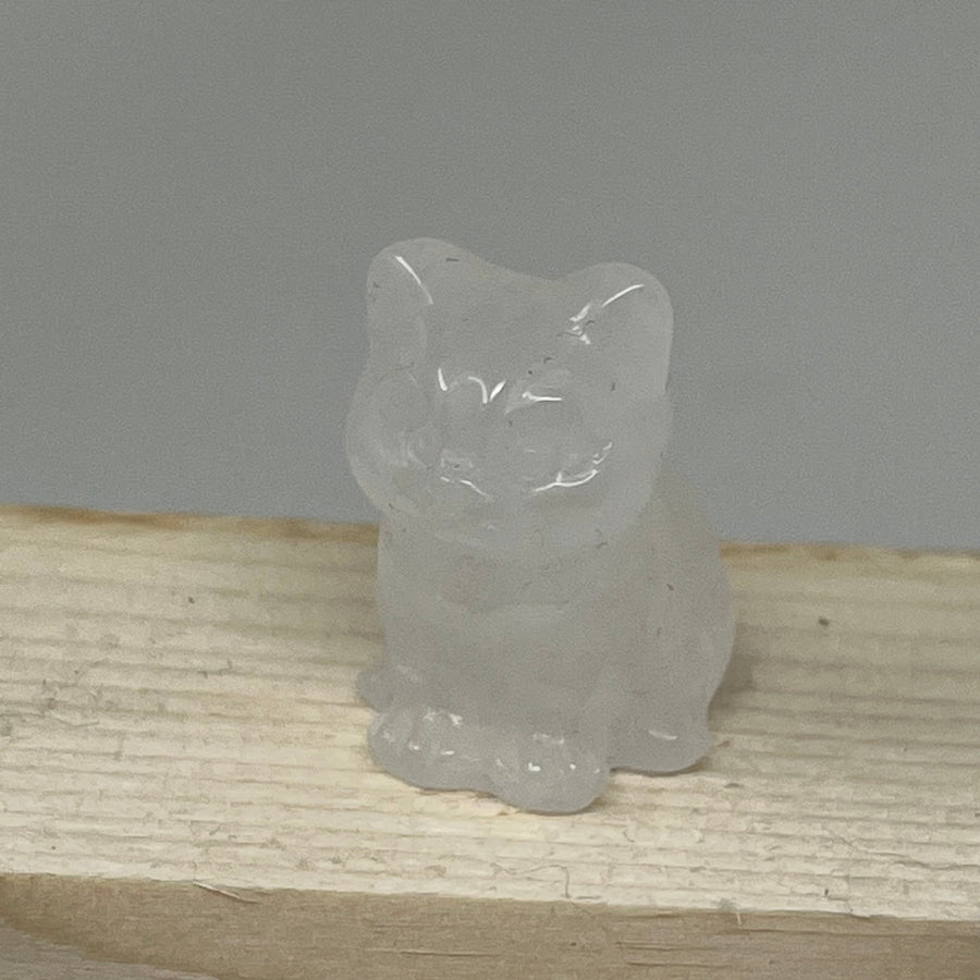Clear Quartz Gemstone Kitten April Birthstone
