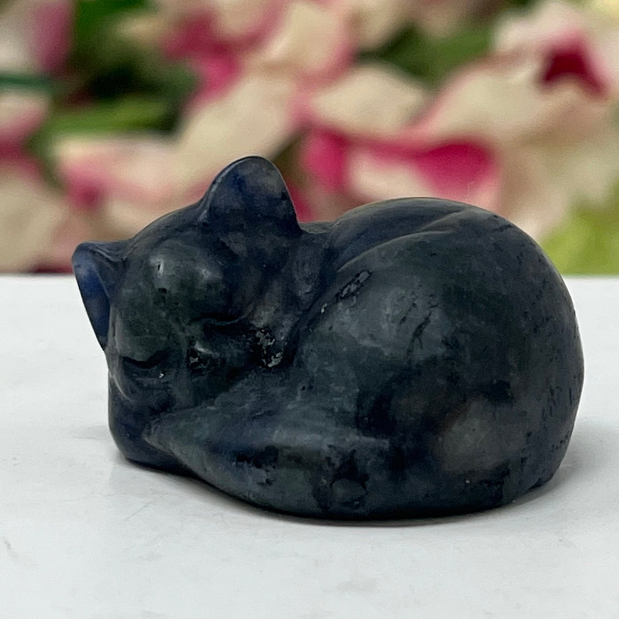Sodalite Sleeping Gemstone Cat