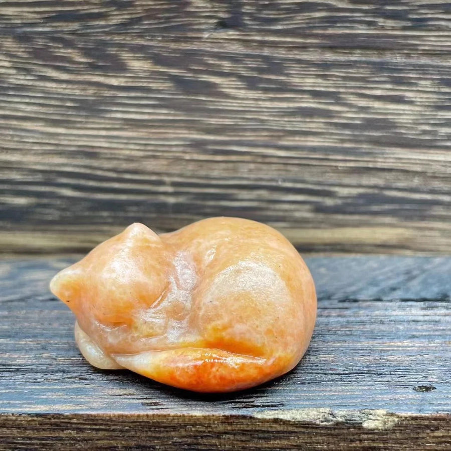 #11 黄色方解石睡宝石猫