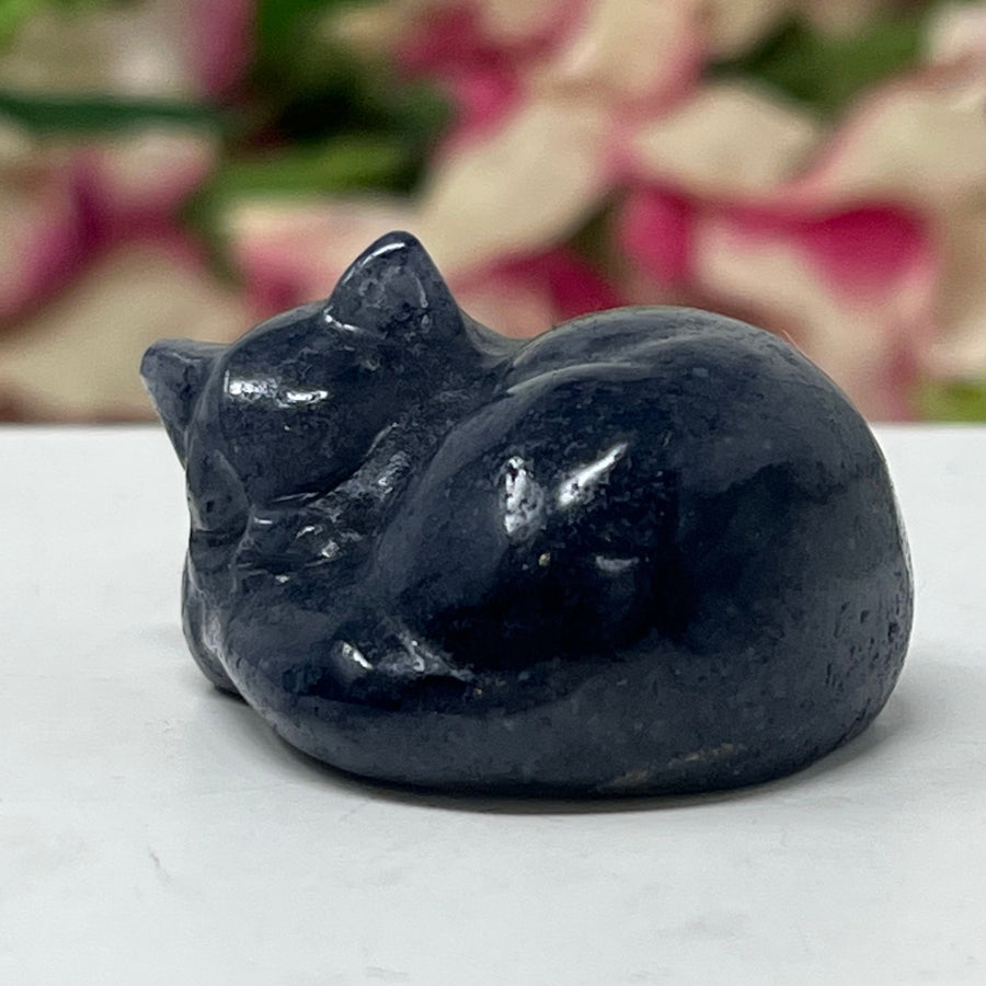Blue Aventurine Sleeping Gemstone Cat September Birthstone