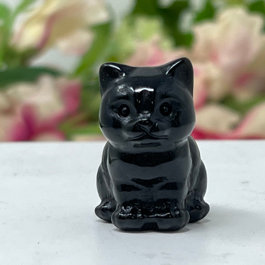 Obsidian Gemstone Kitten, The Lucky Cat Shop