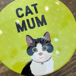 Cat Mum Coaster, Black & White