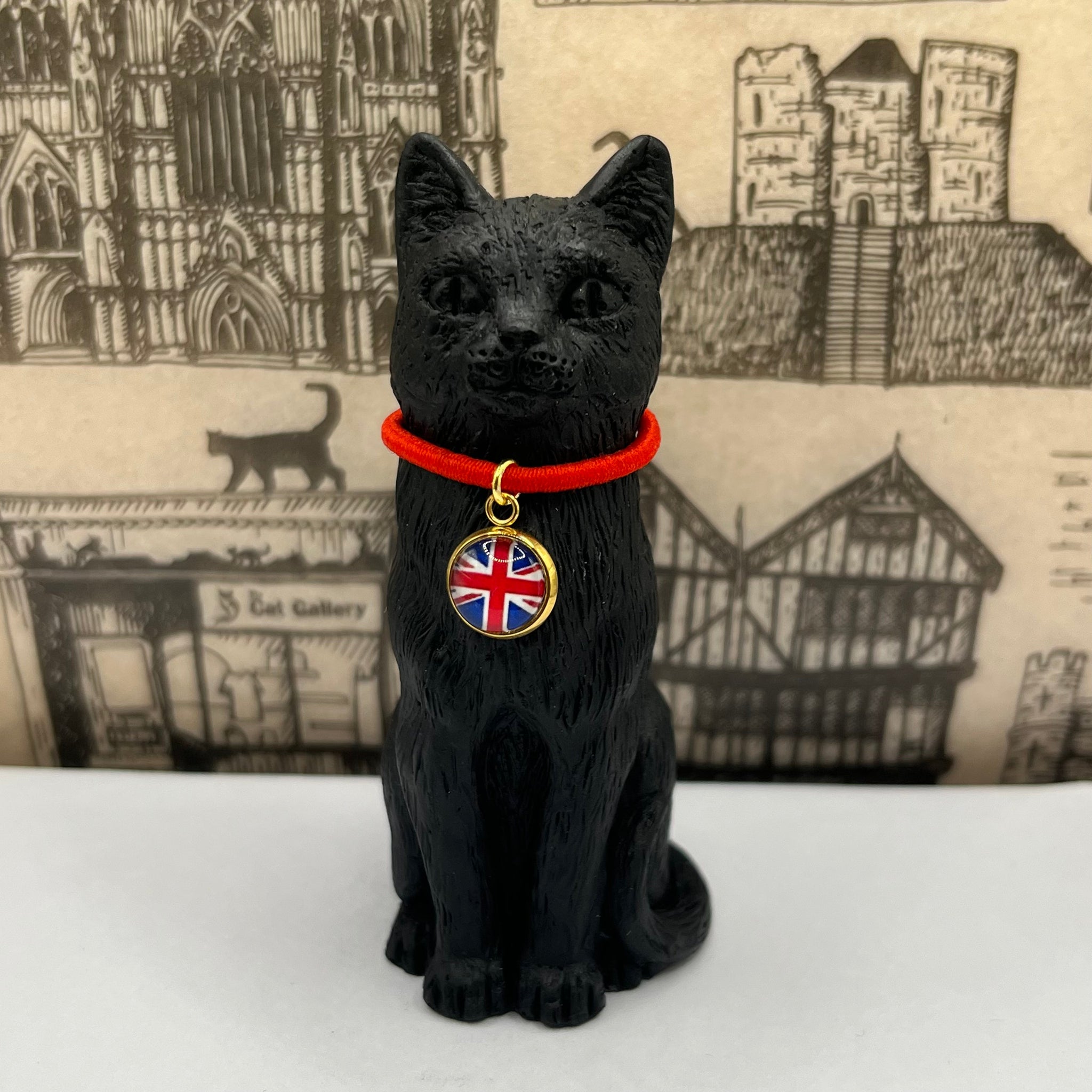 8cm Original Lucky Cat with National Flag Charm