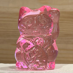 Pink Glass Maneki Neko