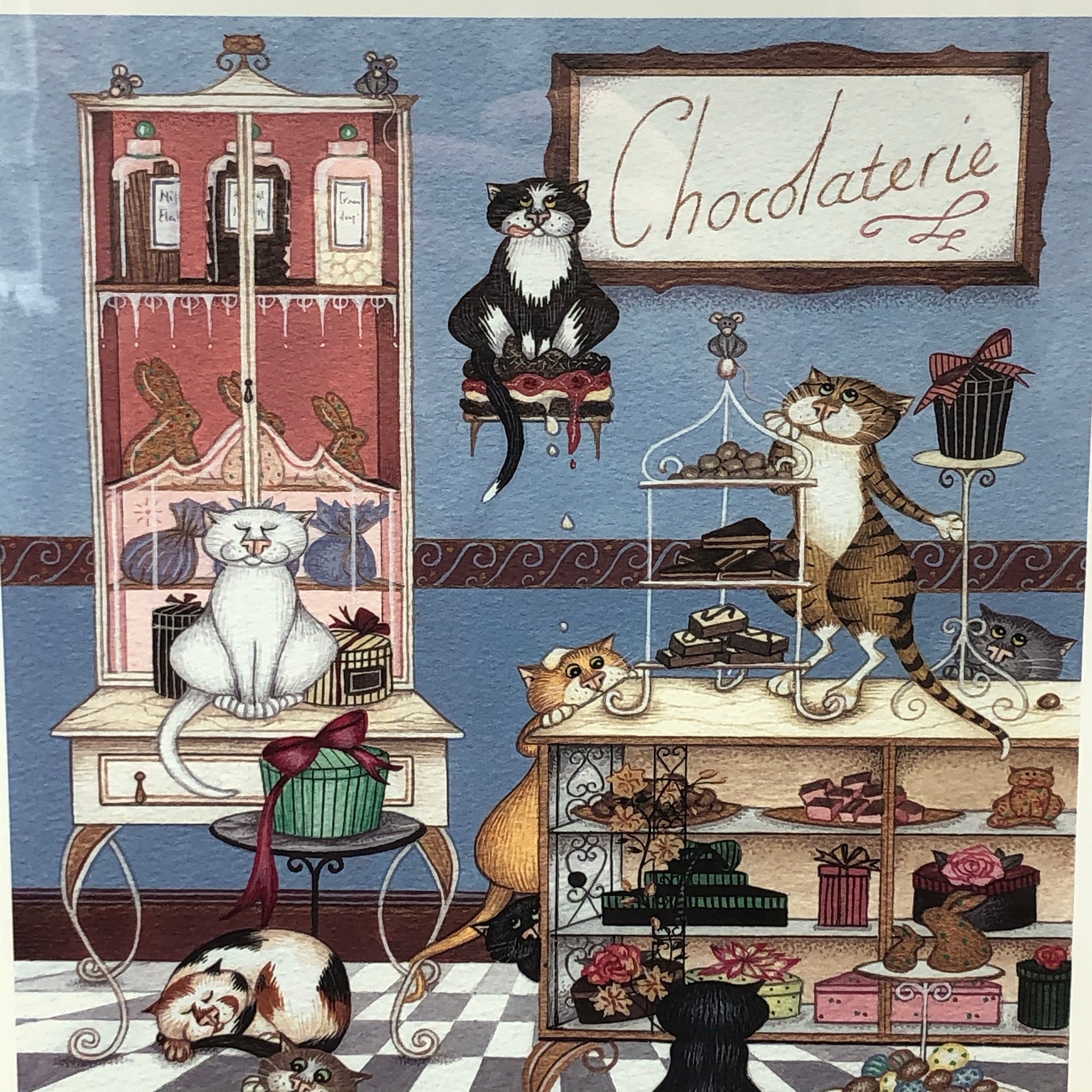 Linda Jane Smith 复古装框限量版印刷品 - Chocolaterie