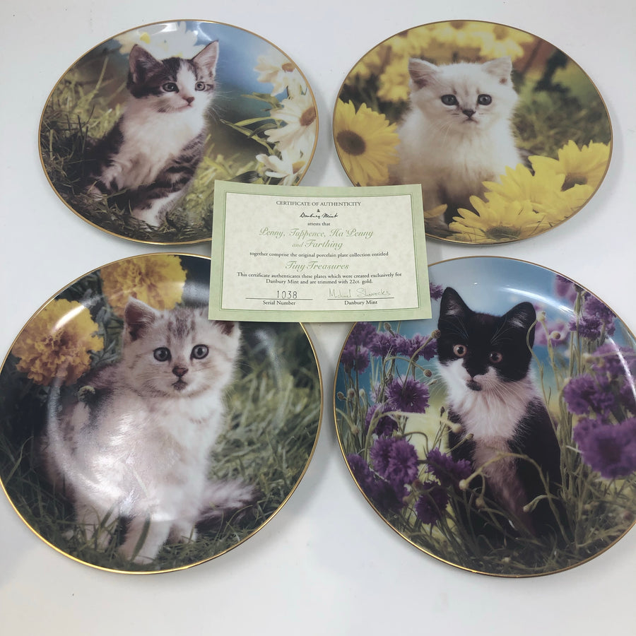 Vintage Set of Tiny Treasures Plates with Certificate
