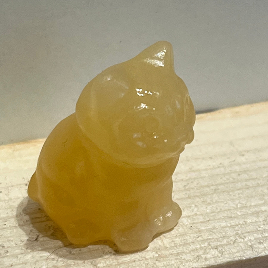 #11 Yellow Calcite Gemstone Kitten November Birthstone