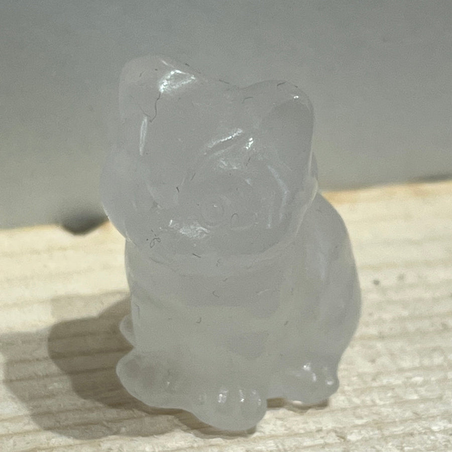 #4 透明石英宝石小猫四月生日石