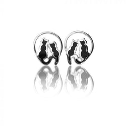 Sea Gems Silver Cat Studs