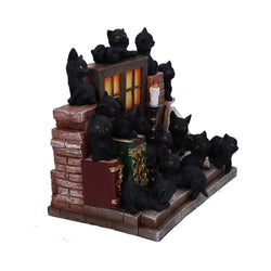 Soporte para gatos con arena para brujas